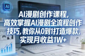 某社群AI漫剧创作课程，高效掌握AI漫剧全流程创作技巧，教你从0到1打造爆款，实现月收益1W+-爱找项目网