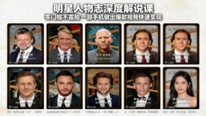 明星人物志深度解说课：零门槛不露脸，一部手机做出爆款视频快速变现-爱找项目网