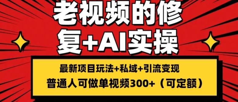修复老视频的玩法，搬砖+引流的变现(可持久)，单条收益300+【揭秘】-爱找项目网