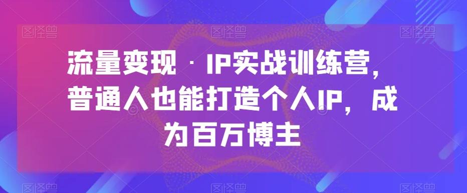 流量变现·IP实战训练营，普通人也能打造个人IP，成为百万博主-爱找项目网