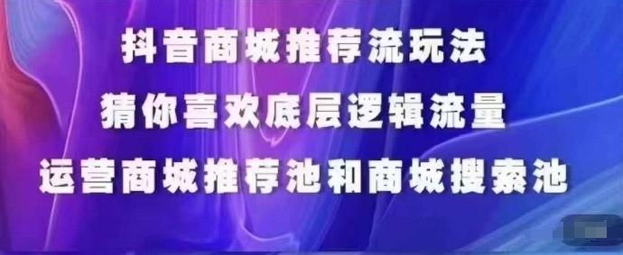 抖音商城运营课程，猜你喜欢入池商城搜索商城推荐人群标签覆盖-爱找项目网