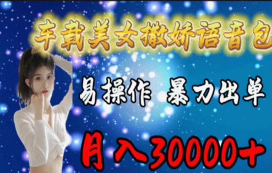 车载美女撒娇语音包，执行就出单，月入3000＋，小白看完课程就能马上实操-爱找项目网