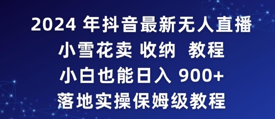 2024年抖音最新无人直播小雪花卖收纳教程，小白也能日入900+落地实操保姆级教程【揭秘】-爱找项目网