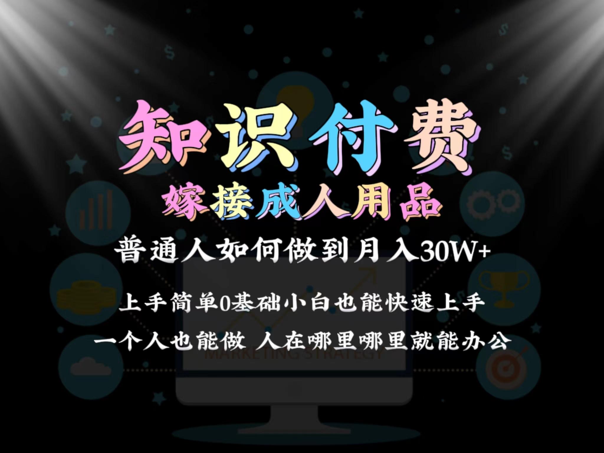 2024普通人做知识付费结合成人用品如何实现单月变现30w 保姆教学1.0-爱找项目网