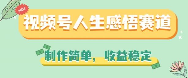 视频号人生感悟赛道，制作简单，收益稳定【揭秘】-爱找项目网