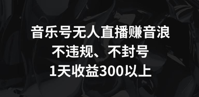 音乐号无人直播赚音浪，不违规、不封号，1天收益300+【揭秘】-爱找项目网