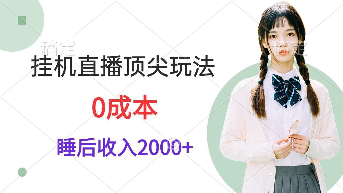 (9715期)挂机直播顶尖玩法，睡后日收入2000+、0成本，视频教学-爱找项目网
