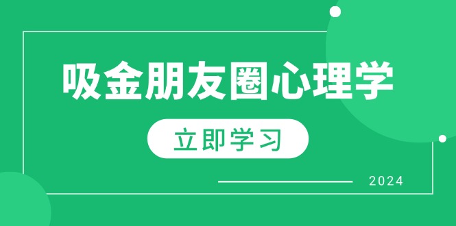 朋友圈吸金心理学：揭秘心理学原理，增加业绩，打造个人IP与行业权威-爱找项目网