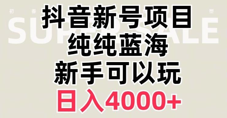 抖音蓝海赛道，必须是新账号，日入4000+【揭秘】-爱找项目网