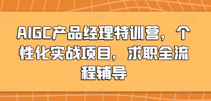 AIGC产品经理特训营，个性化实战项目，求职全流程辅导-爱找项目网