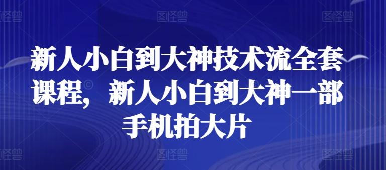 新人小白到大神技术流全套课程，新人小白到大神一部手机拍大片-爱找项目网