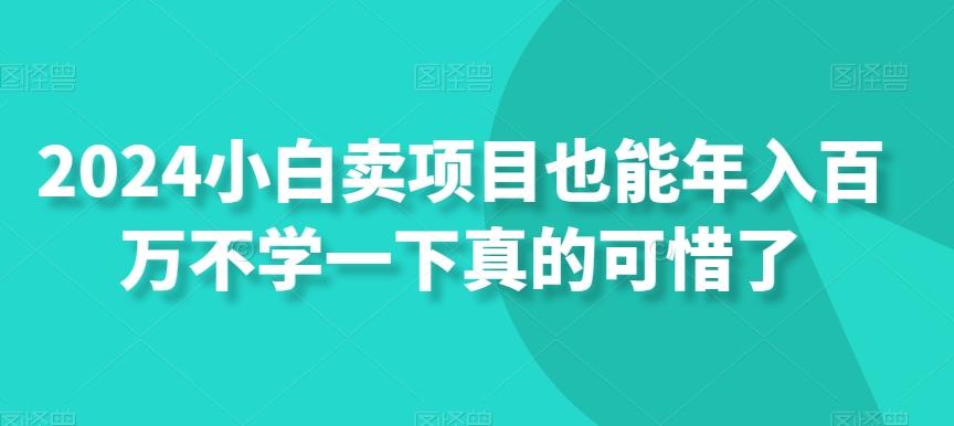 2024小白卖项目也能年入百万不学一下真的可惜了-爱找项目网