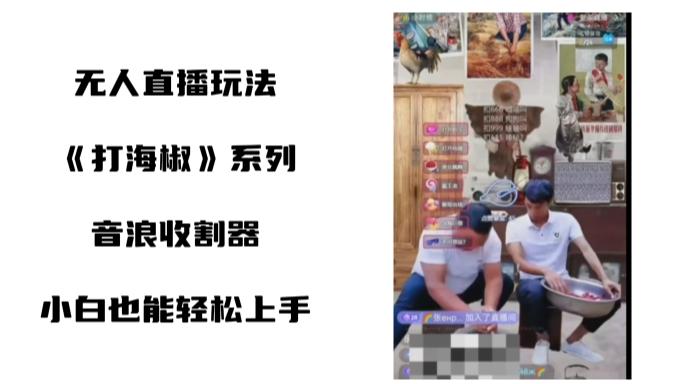 打海椒无人直播整蛊项目，小白轻松上手撸音浪收割器（教程+工具+素材）-爱找项目网