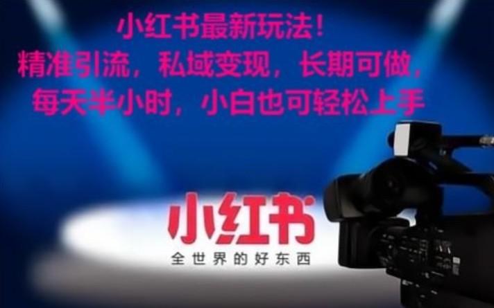 小红书最新玩法！精准引流，私域变现，长期可做，每天半小时，小白也可轻松上手-爱找项目网
