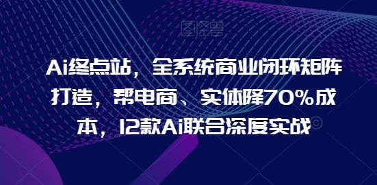 Ai终点站，全系统商业闭环矩阵打造，帮电商、实体降70%成本，12款Ai联合深度实战【0906更新】-爱找项目网