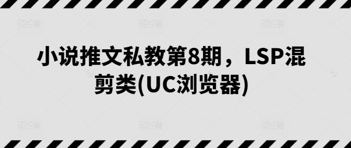 小说推文私教第8期，LSP混剪类(UC浏览器)-爱找项目网