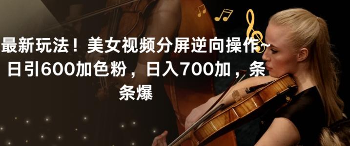 最新玩法！美女视频分屏逆向操作~日引600加色粉，日入700加，条条爆【揭秘】-爱找项目网