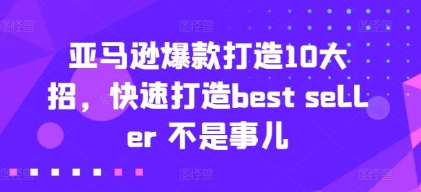 亚马逊爆款打造10大招，快速打造best seller 不是事儿-爱找项目网