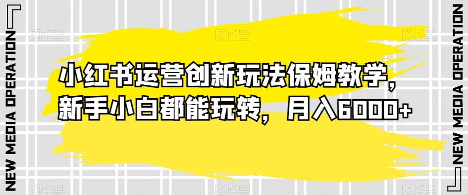 小红书运营创新玩法保姆教学，新手小白都能玩转，月入6000+【揭秘】-爱找项目网