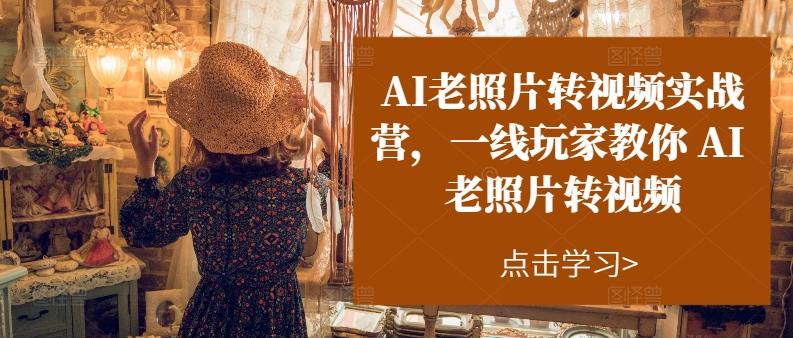 AI老照片转视频实战营，一线玩家教你AI老照片转视频-爱找项目网
