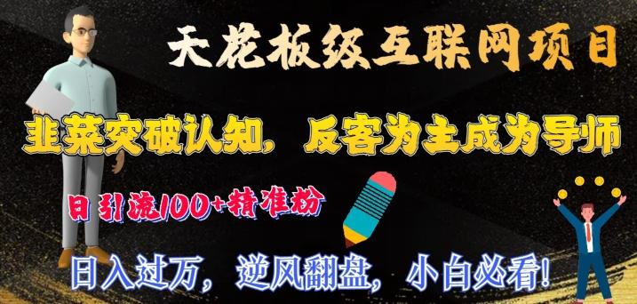 天花板级互联网项目，韭菜突破认知，反客为主成为导师，日引流100+精准粉-爱找项目网