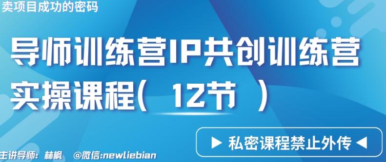 导师训练营3.0IP共创训练营私密实操课程(12节)-卖项目的密码成功秘诀【揭秘】-爱找项目网