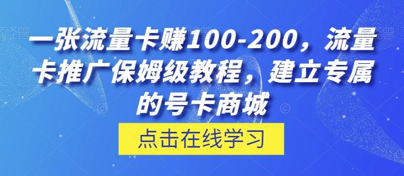 一张流量卡赚100-200，流量卡推广保姆级教程，建立专属的号卡商城-爱找项目网