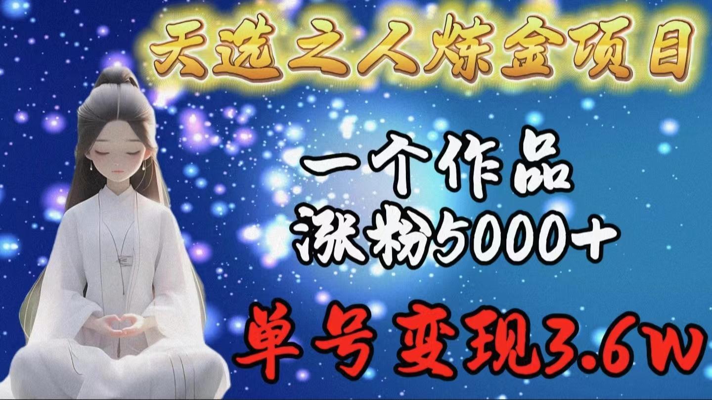 (9693期)天选之人炼金项目，一个作品涨粉5000+，单号变现3.6w-爱找项目网