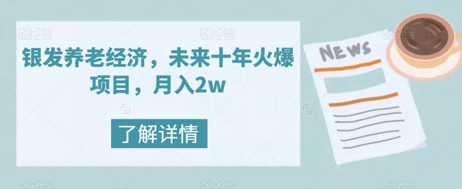 银发养老经济，未来十年火爆项目，月入2w【揭秘】-爱找项目网