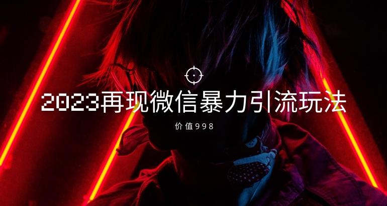 价值998元2023最新微信暴力引流玩法，日引流50-100+-爱找项目网