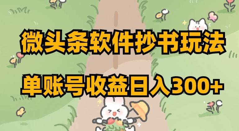 微头条软件抄书玩法，单账号收益日入300+【揭秘】-爱找项目网