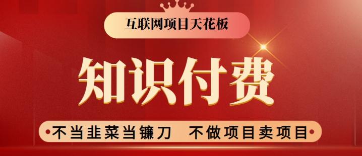 2024互联网项目天花板，新手小白也可以通过知识付费月入10W，实现财富自由【揭秘】-爱找项目网