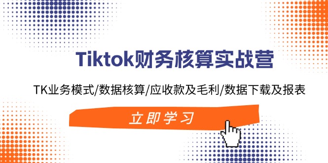 Tiktok财务核算实战营：TK业务模式/数据核算/应收款及毛利/数据下载及报表-爱找项目网
