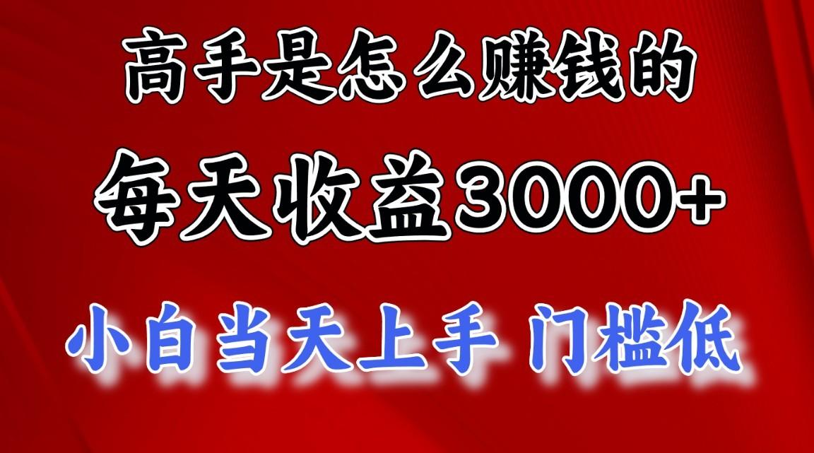 高手是怎么赚钱的，一天收益3000+，闷声发财项目，不是一般人能看懂的-爱找项目网