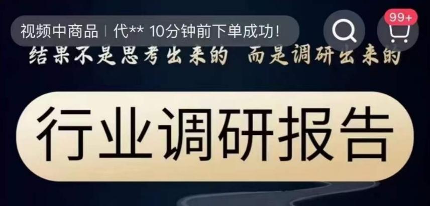 行业调研报告，结果不是思考出来的而是调研出来的-爱找项目网