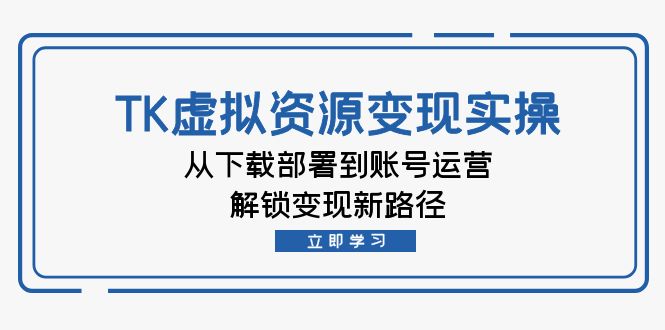 TK虚拟资料变现实操：从下载部署到账号运营，解锁变现新路径-爱找项目网
