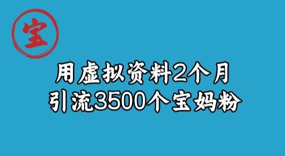宝哥虚拟资料项目，2个月引流3500个宝妈粉-爱找项目网