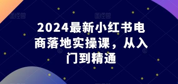 2024最新小红书电商落地实操课，从入门到精通-爱找项目网