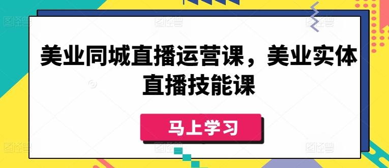 美业同城直播运营课，美业实体直播技能课-爱找项目网