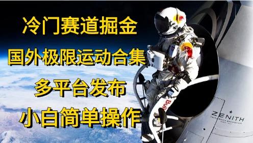 冷门赛道掘金，国外极限运动视频合集，多平台发布，小白简单操作-爱找项目网