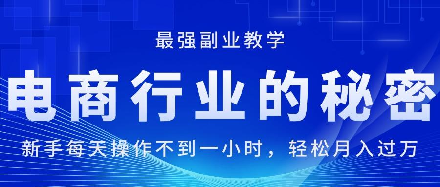 电商行业的秘密，新手每天操作不到一小时，月入过万轻轻松松，最强副业…-爱找项目网