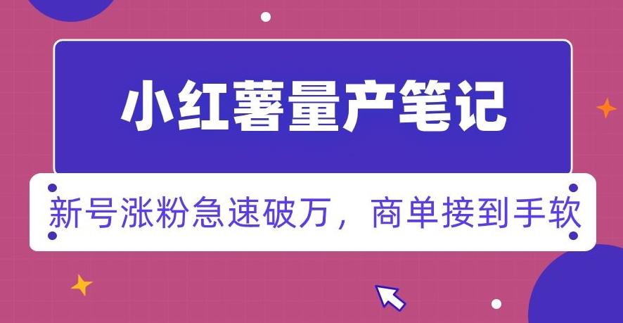小红书量产笔记，一分种一条笔记，新号涨粉急速破万，新黑马赛道，商单接到手软【揭秘】-爱找项目网