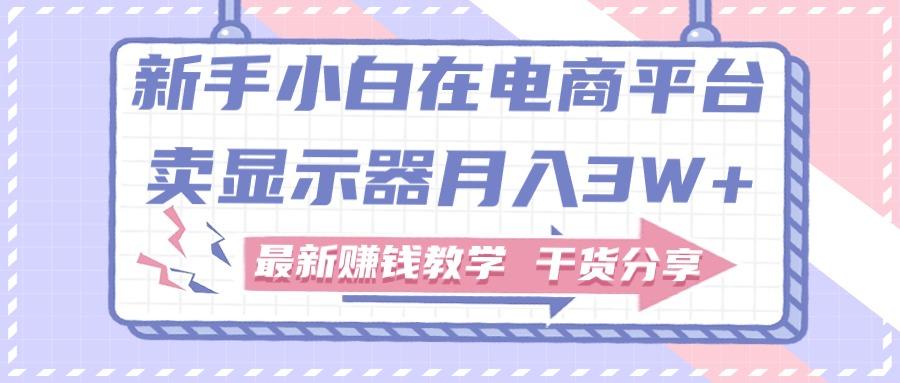 新手小白如何做到在电商平台卖显示器月入3W+，最新赚钱教学干货分享-爱找项目网