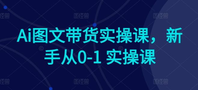 Ai图文带货实操课，新手从0-1 实操课-爱找项目网