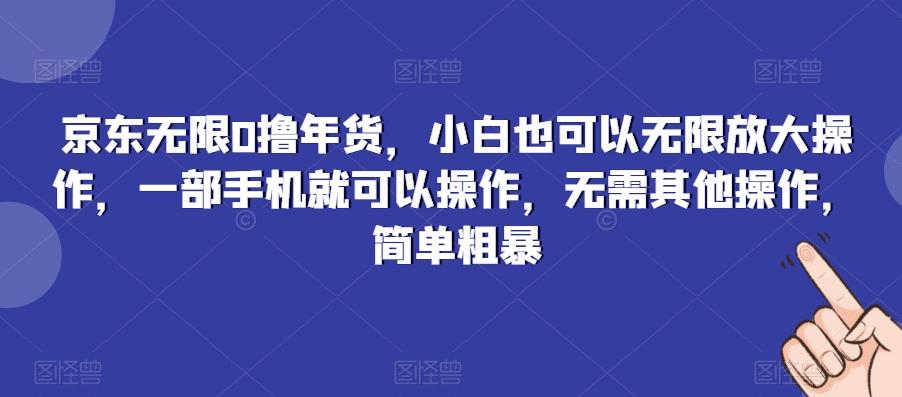 京东无限0撸年货，小白也可以无限放大操作，一部手机就可以操作，无需其他操作，简单粗暴-爱找项目网
