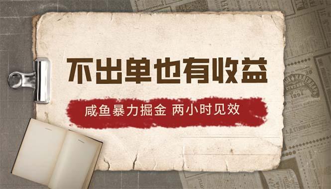 2024咸鱼暴力掘金，不出单也有收益，两小时见效，当天突破500+-爱找项目网