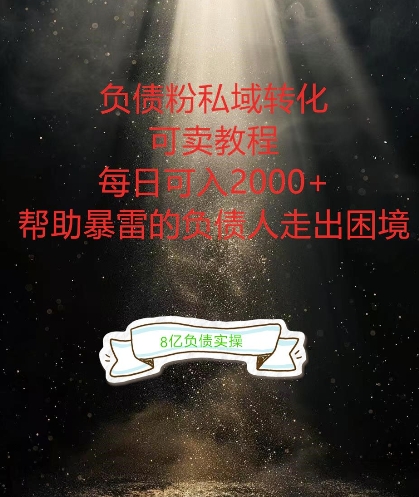 负债粉掘金计划，帮助负债者解决问题，债务规划，债务重组，最好的变现方式【揭秘】-爱找项目网