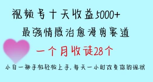 十天收益5000+，多平台捞金，视频号情感治愈漫剪，一个月收徒28个，小白一部手机轻松上手【揭秘】-爱找项目网