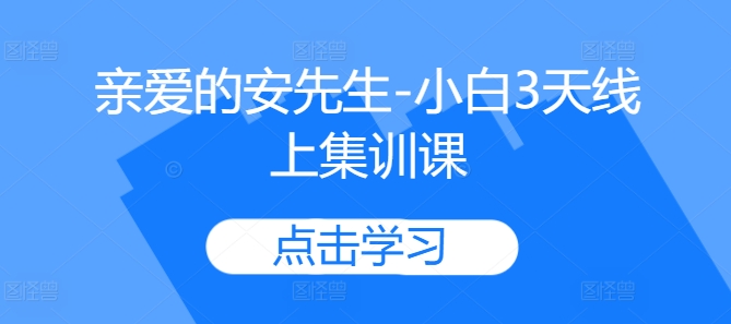 亲爱的安先生-小白3天线上集训课-爱找项目网