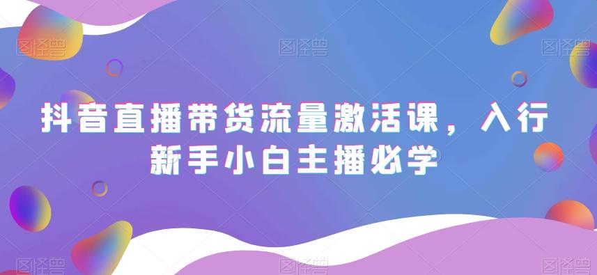 抖音直播带货流量激活课，入行新手小白主播必学-爱找项目网